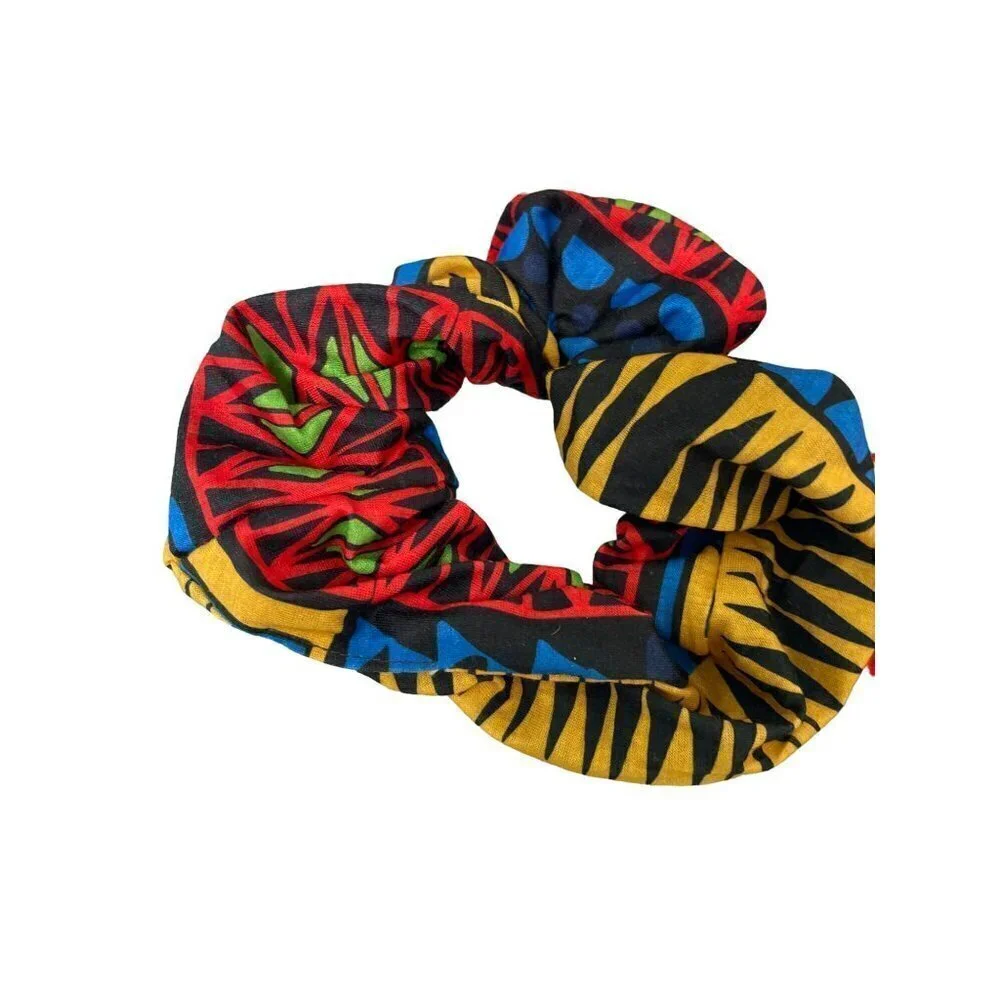 Vintage 1980s Fabric Scrunchies Set of 4 One Size Multicolor